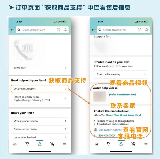 亚马逊订单页面,获取商品支持的按钮